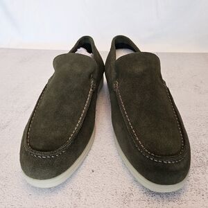 🍁NIB Size 10 Olive Green MocToe Venetian Suede Loafers Snover Crafted in Canada